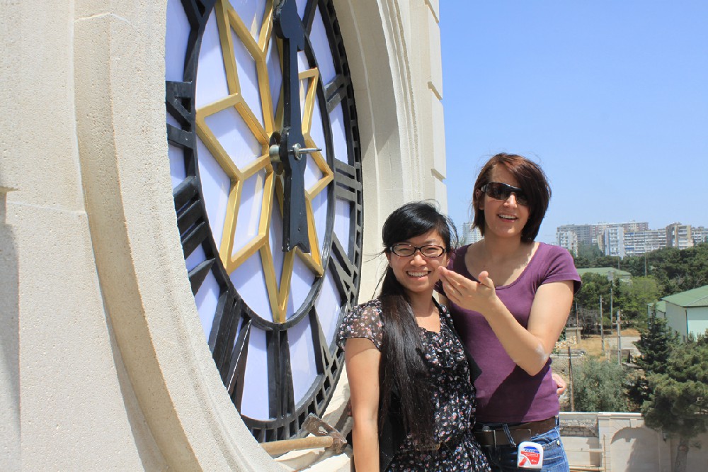 Azerbaijan custom tower clocks  Installation completed, building clock installation project in Eastern Europe and Western Asia.